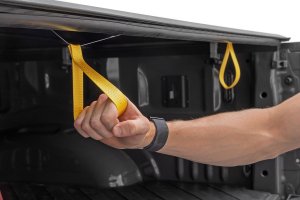 Ford F-150 Lightning Soft Roll Up Bed Cover - Rough Country - Matte Black - '22-'23